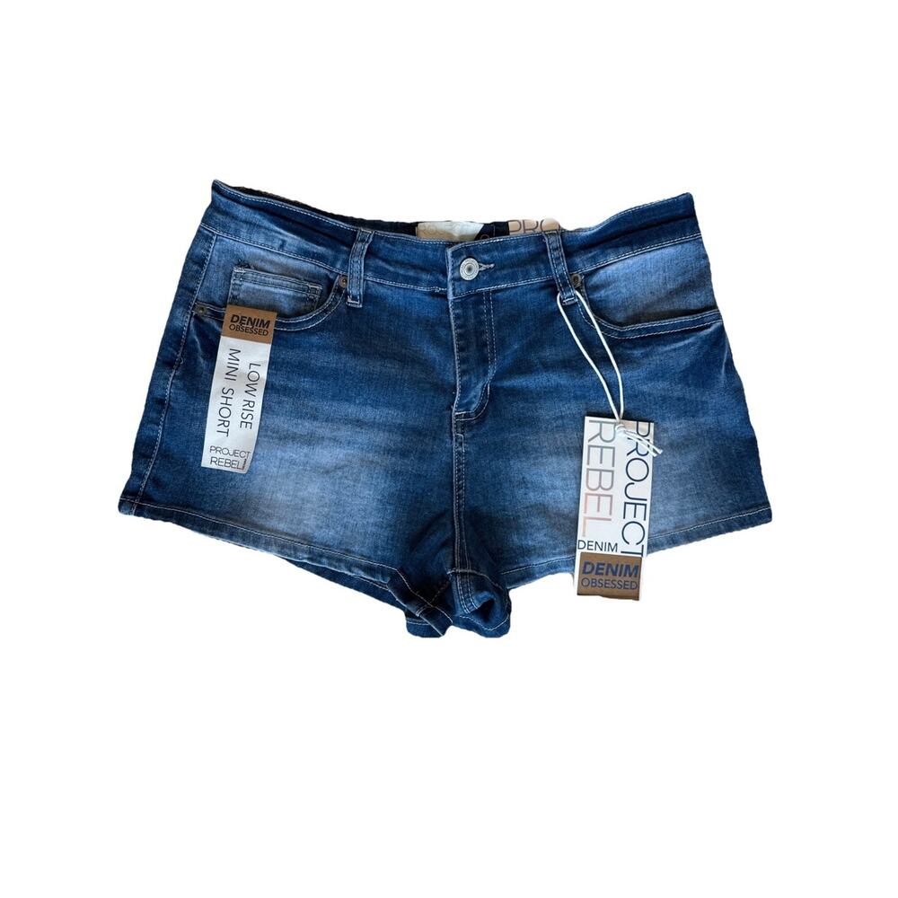 Project Rebel Women's Size 9 Denim Shorts Size Denim Obsessed Low Rise Mini NEW